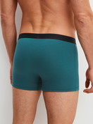 Herren-Model trägt Boxer Brief, 3er-Pack aus Baumwolle in Türkis, Gestreift aus Serie Natural Benefit von CALIDA, Rückansicht