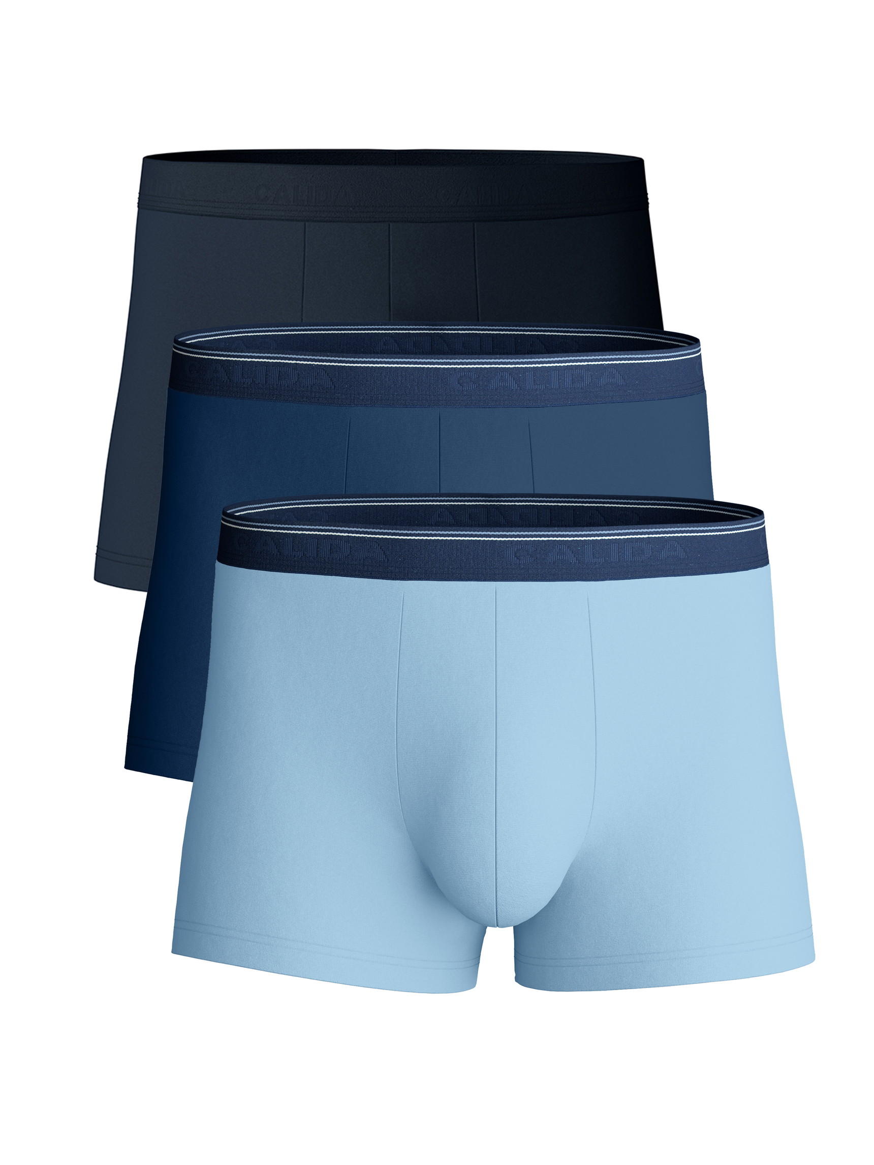 Multipack Uomo - Boxer, set da 3 in Cotone di colore Blu, Tinta unita, della serie Natural Benefit di CALIDA