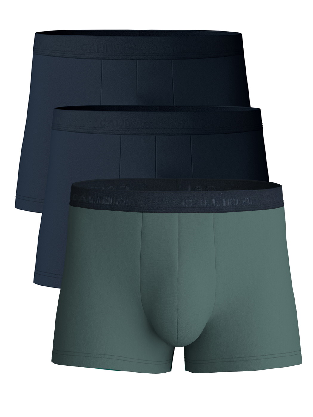 Multipack Herren - Boxer Brief, 3er-Pack aus Baumwolle in Grün, Einfarbig aus Serie Natural Benefit von CALIDA