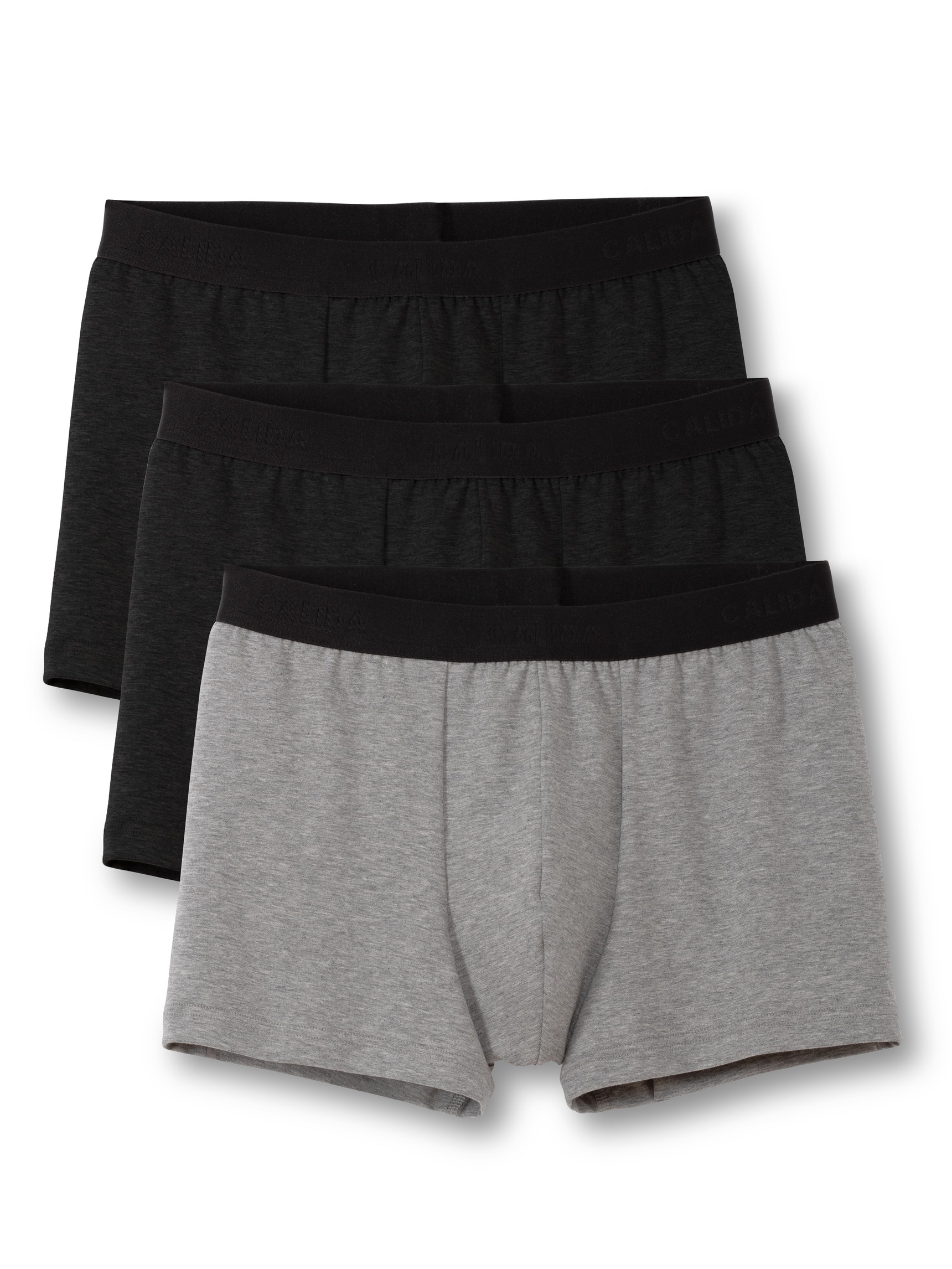 Multipack Men - Boxer Briefs, 3-Pack made of Cotton in Black, Unicoloured, from the Natural Benefit series by CALIDA