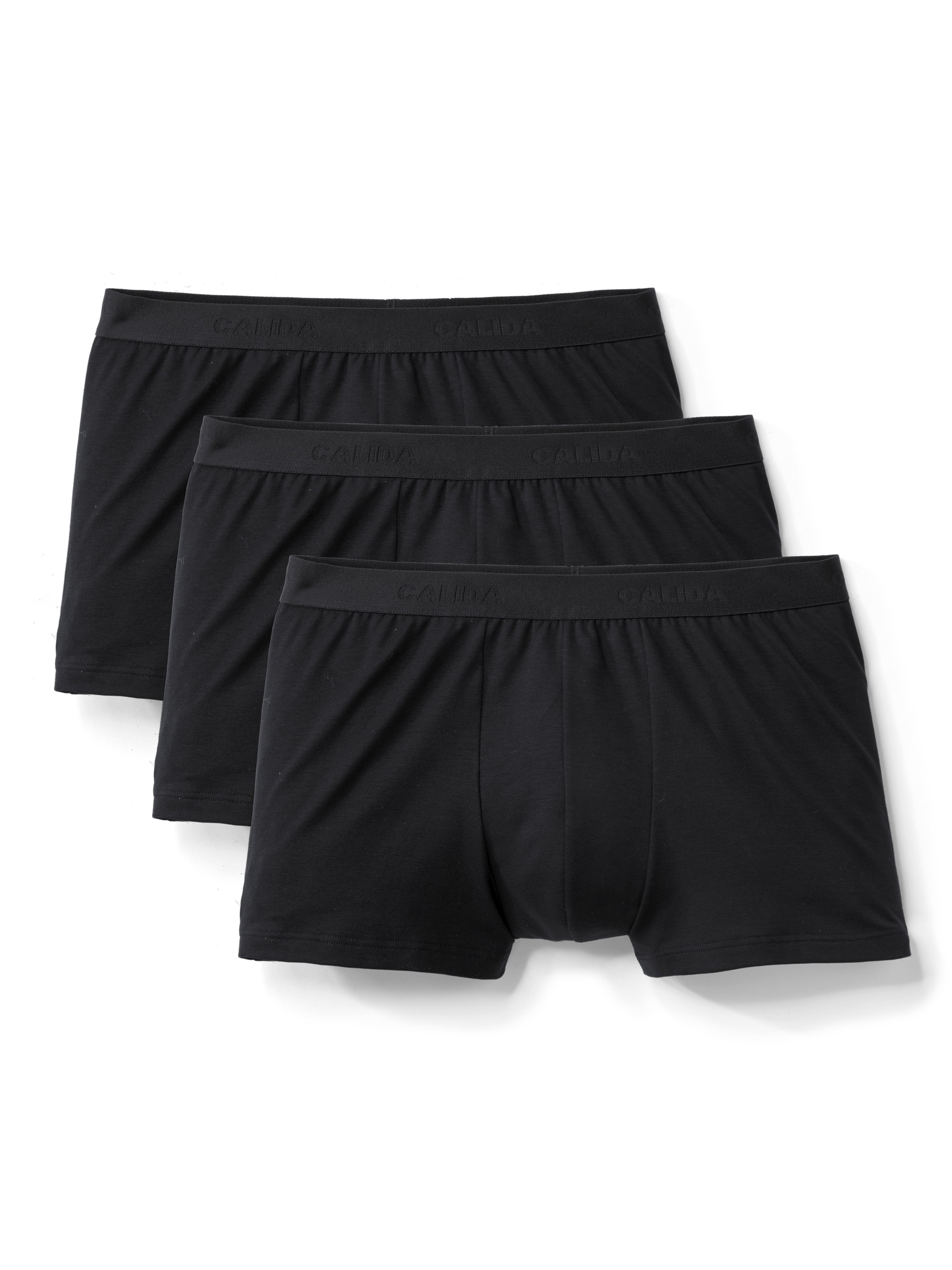 Multipack Herren - Boxer Brief, 3er-Pack aus Baumwolle in Schwarz, Einfarbig aus Serie Natural Benefit von CALIDA