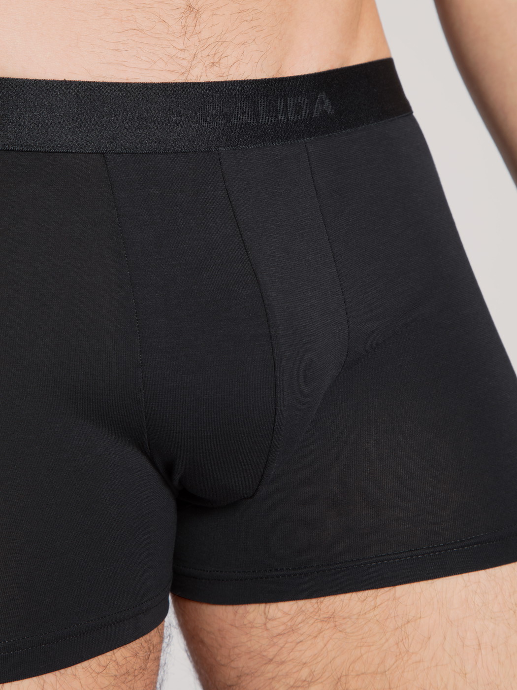 Homme - Boxer, lot de 3 en Coton de couleur Noir, Unicolore, de la série Natural Benefit de CALIDA, Détail
