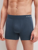 Men model is wearing Boxer briefs with longer leg made of Modal in Grey, Unicoloured from the Seamless Natural series by CALIDA, Front view