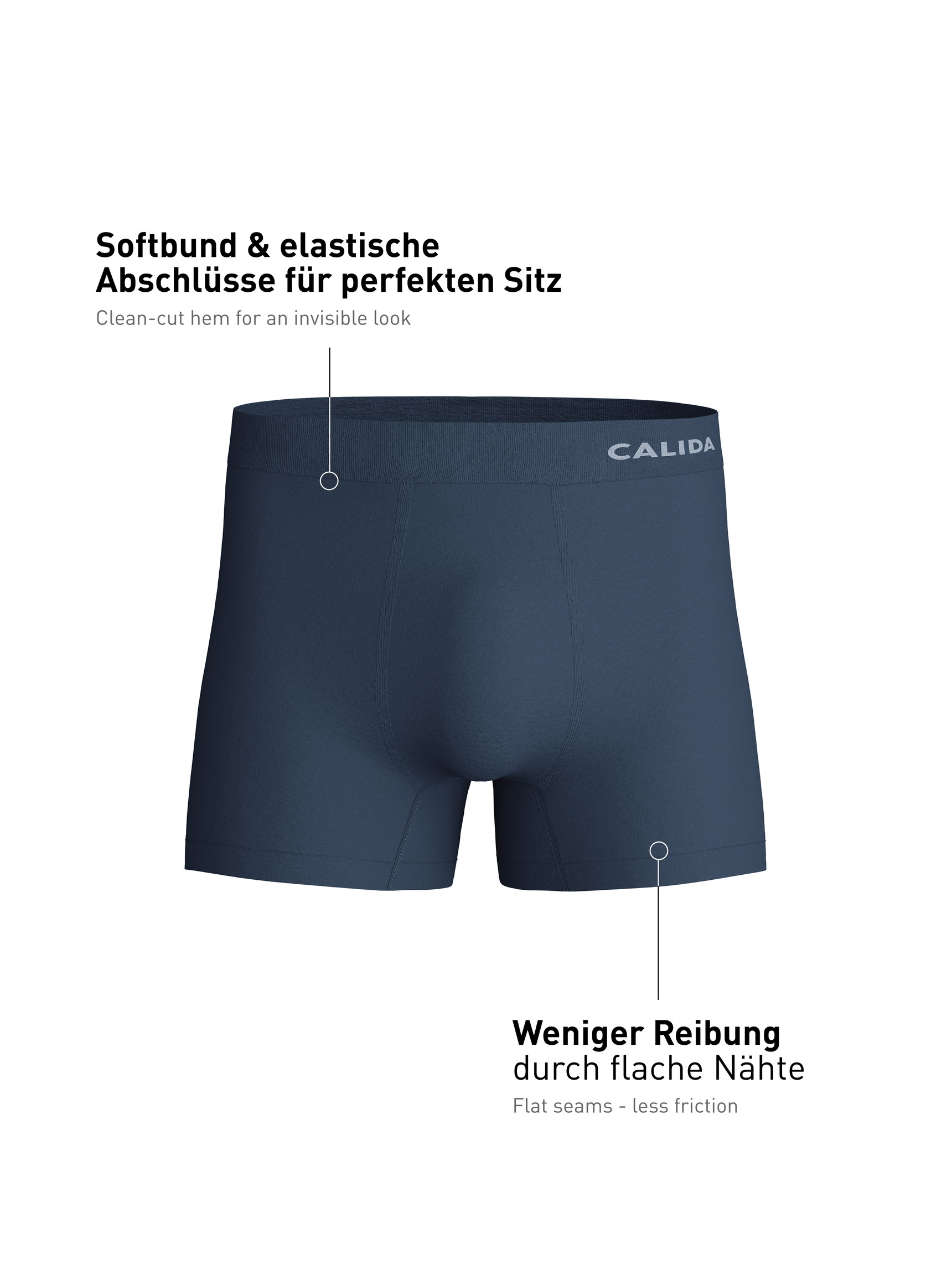 Homme - boxer brief avec jambe longue en Modal de couleur Gris, Unicolore, de la série Seamless Natural de CALIDA