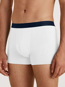 Men model is wearing Boxer Briefs, 3-Pack made of Cotton in White, Unicoloured from the Daywear Xtra series by CALIDA, Front view