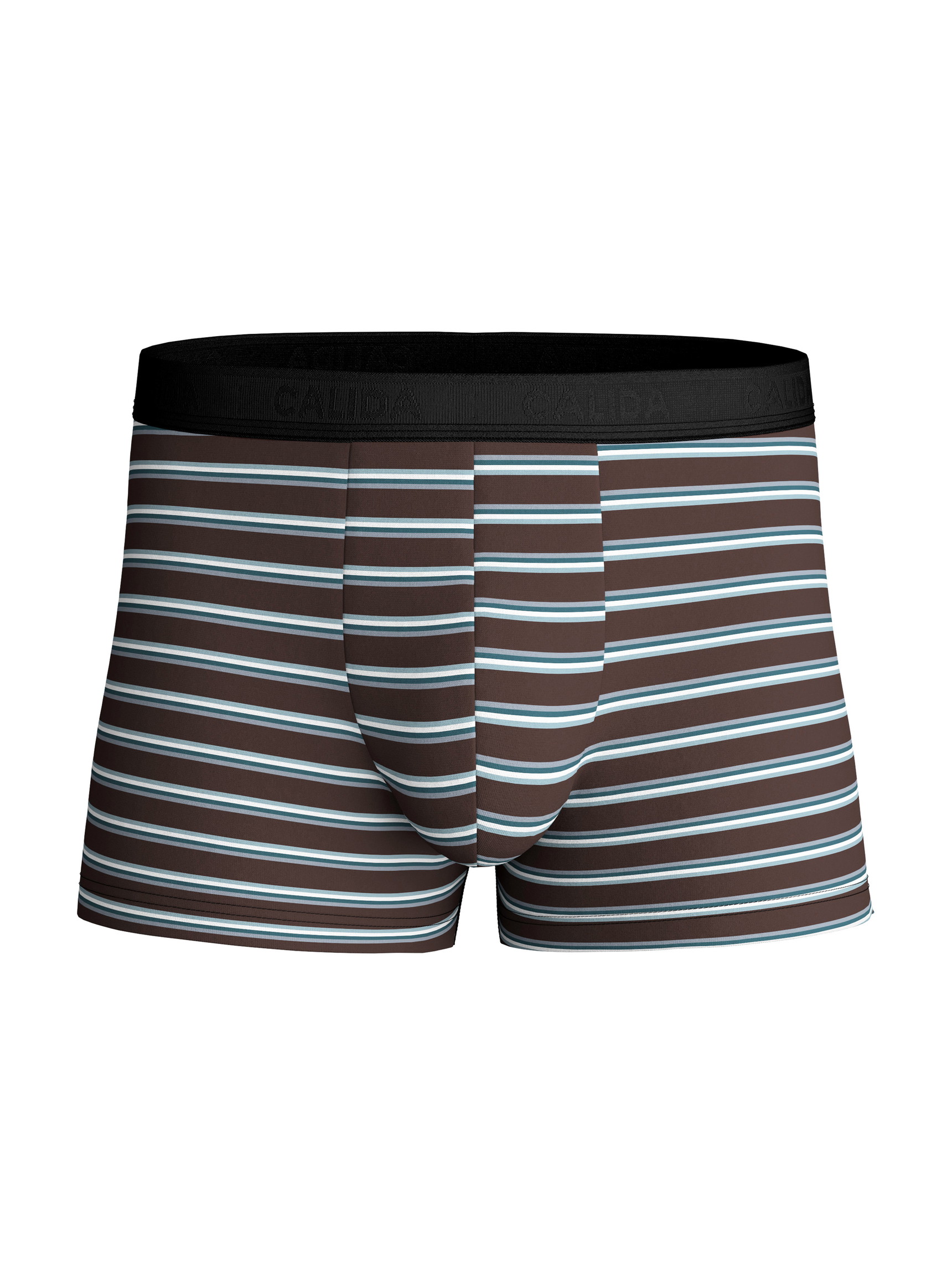Herren - Boxer Brief mit Softgummibund aus Lyocell in Braun, Gestreift aus Serie Focus Trend von CALIDA