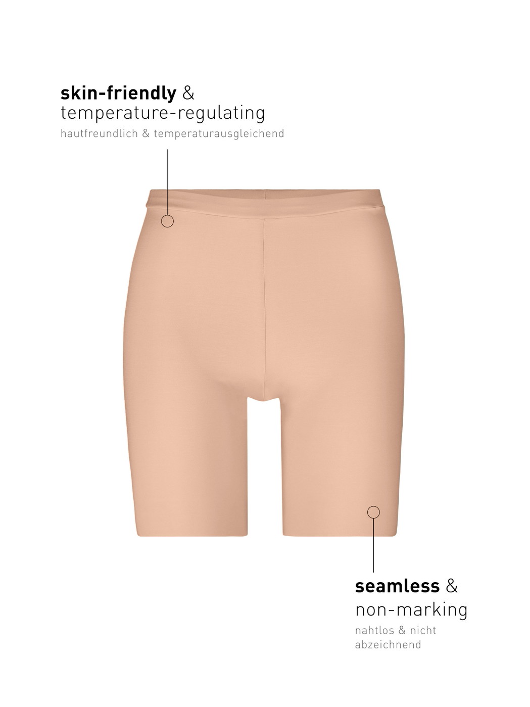 Damen-Model trägt Longpant aus Modal in Beige, Einfarbig aus Serie Natural Skin von CALIDA, Zusatzbild