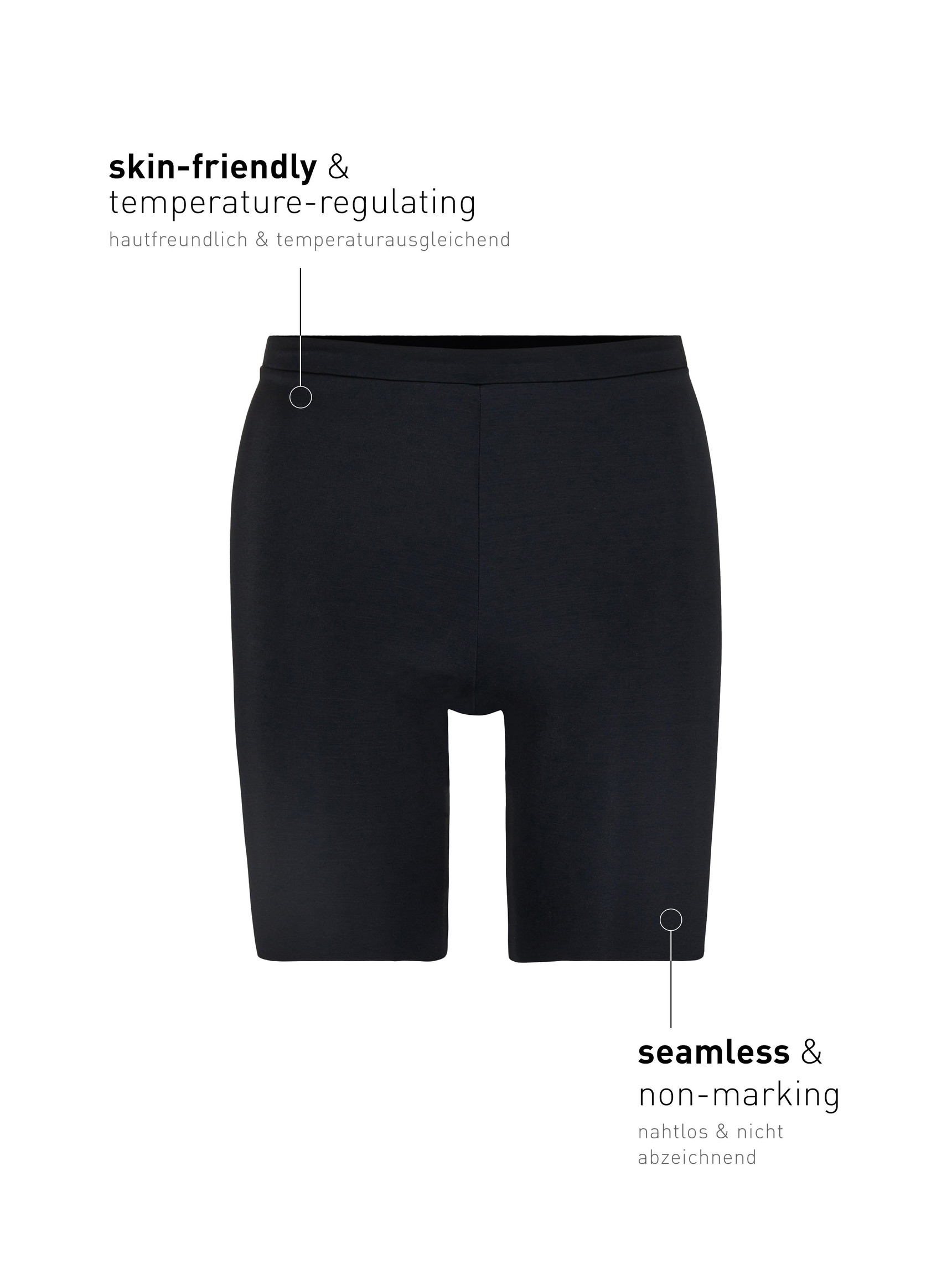 Women - Pants, medium leg made of Modal in Black, Unicoloured, from the Natural Skin series by CALIDA