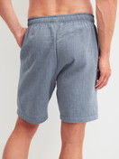 Men model is wearing Bermudas with side pockets made of 100% Cotton in Grey, Unicoloured from the RMX Sleep Journey series by CALIDA, Back view