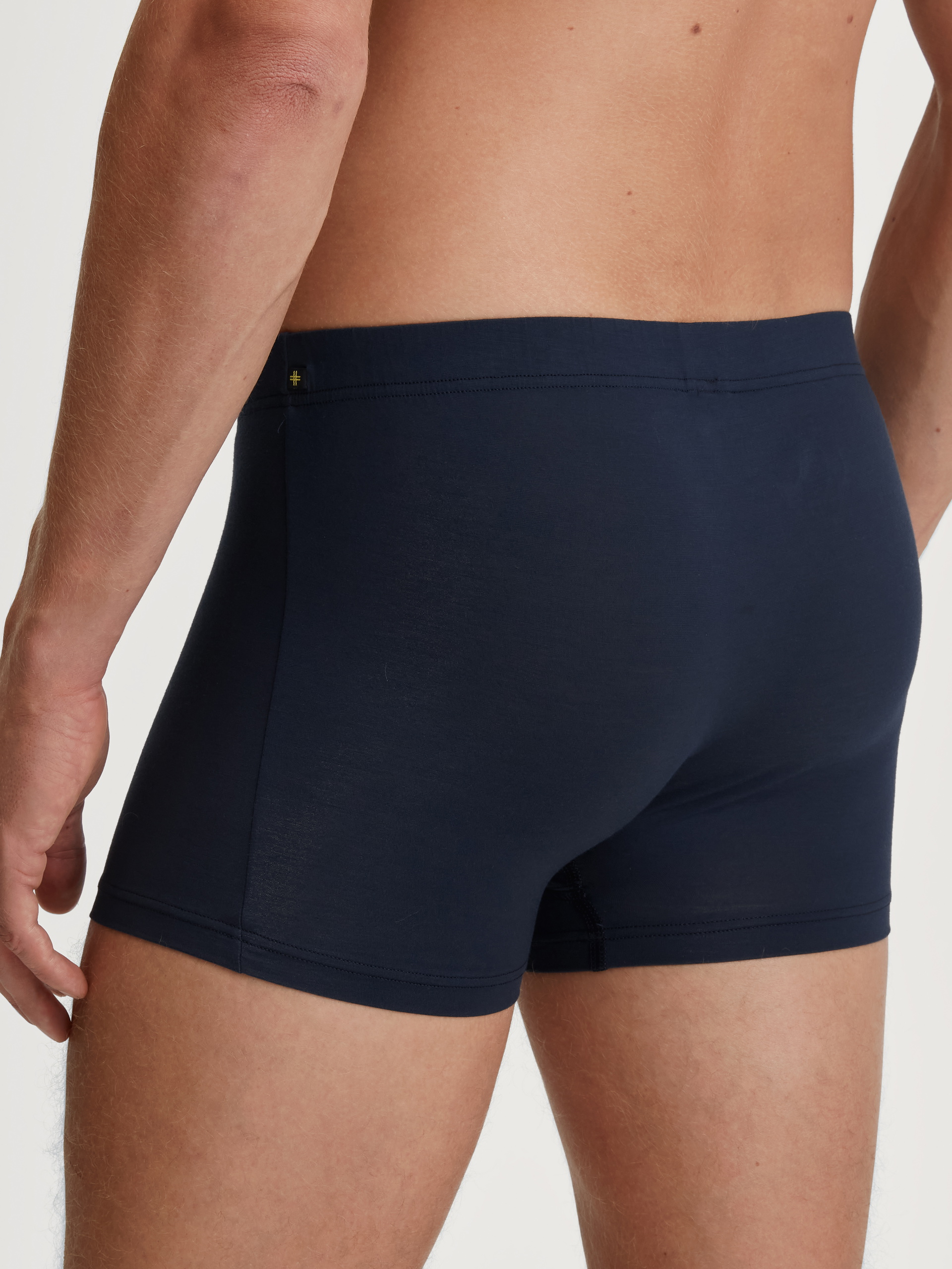 Le mannequin Homme porte le/la Boxer brief en TENCEL™ de couleur Bleu, Unicolore, de la série Balanced Day de CALIDA, Vue arrière