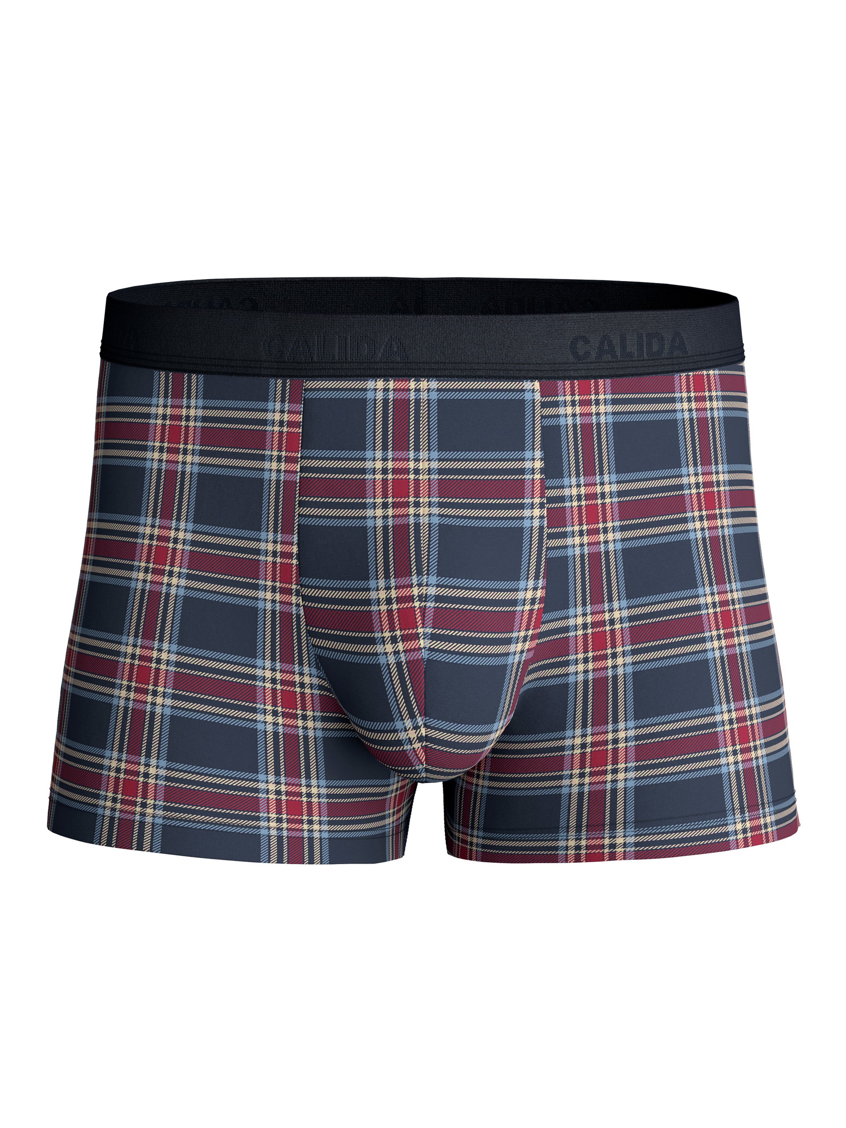 Herren - Boxer Brief mit Softgummibund aus Baumwolle in Rot, Gemustert aus Serie Family & Friends von CALIDA