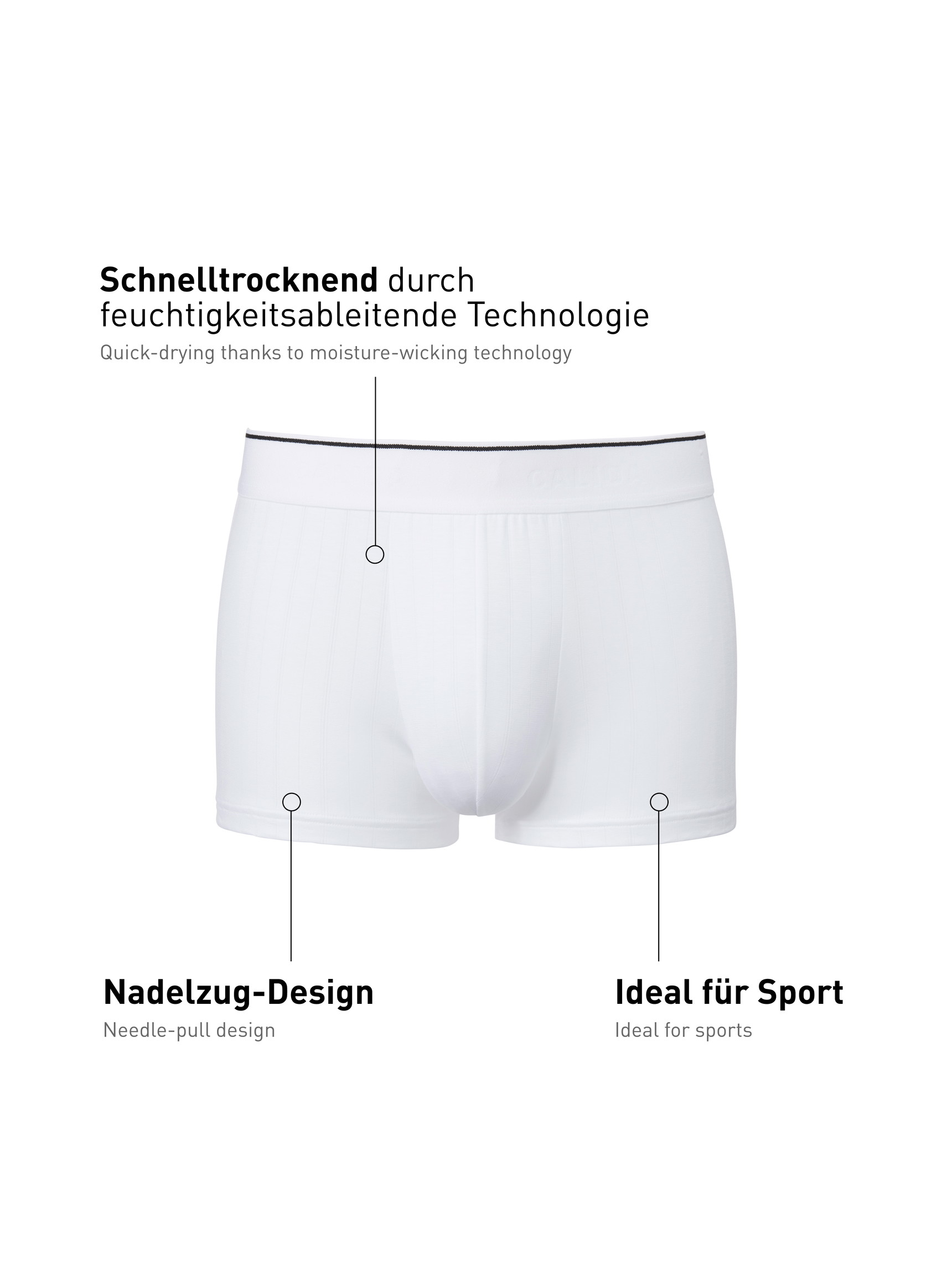 Herren - Boxer Brief mit Elastikbund aus Baumwolle in Weiß, Motiv aus Serie Pure & Style von CALIDA