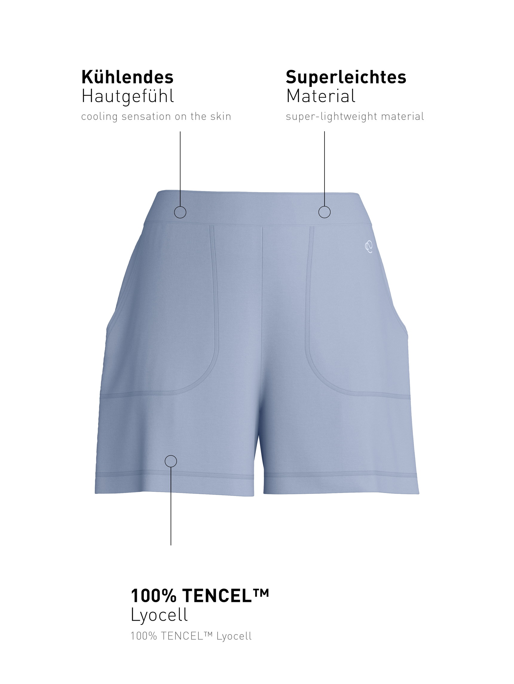 Women - Pyjama shorts made of Lyocell in Blue, Unicoloured, from the DSW Cooling series by CALIDA
