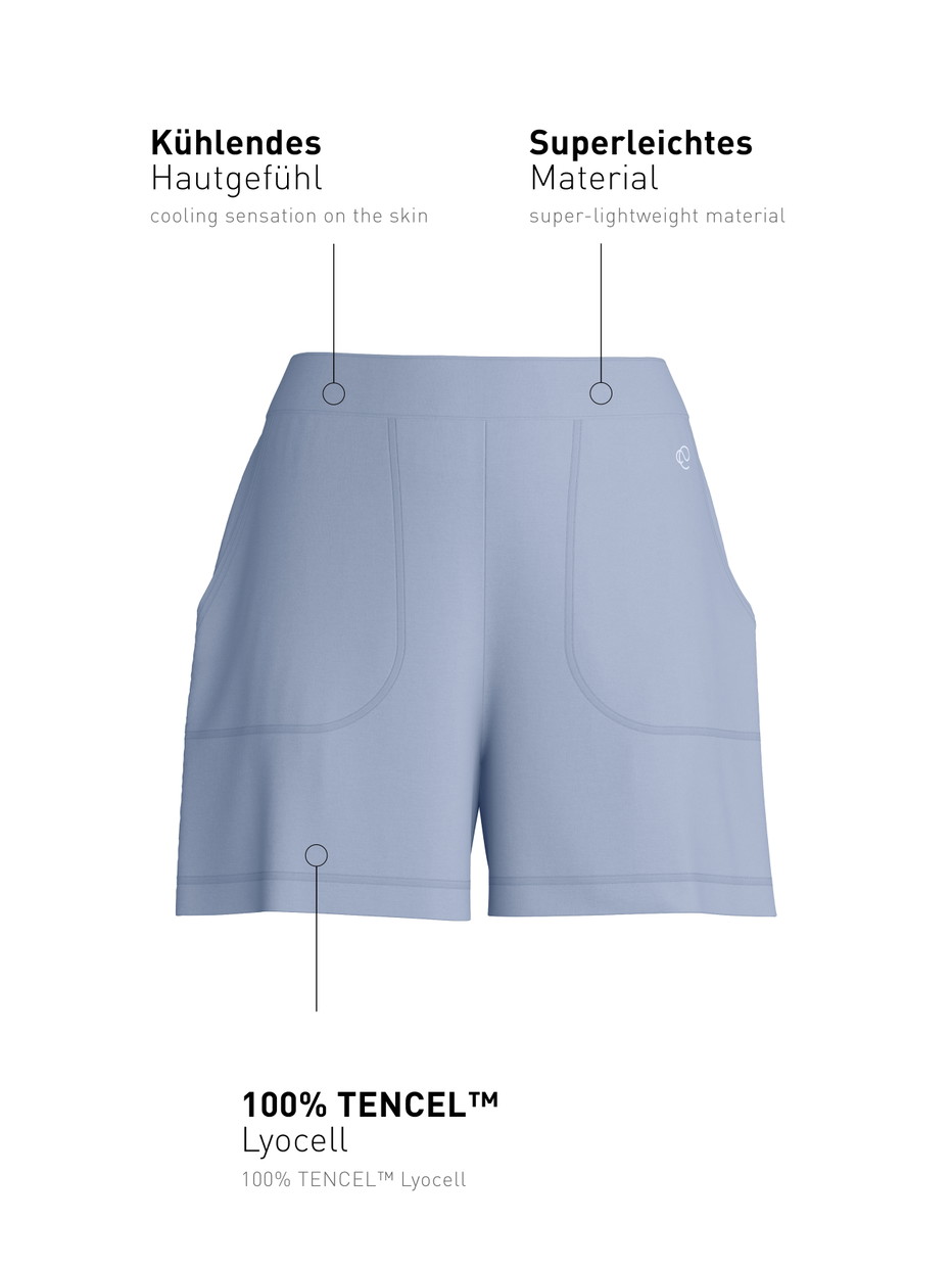 Damen - Kurze Pyjamahose aus Lyocell in Blau, Einfarbig aus Serie DSW Cooling von CALIDA