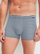 Men model is wearing Boxer brief made of Cotton in Blue, Striped from the Grafic Cotton series by CALIDA, Front view