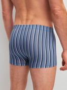 Herren-Model trägt Boxer Brief aus Pima® Baumwolle in Blau, Gestreift aus Serie Grafic Cotton von CALIDA, Rückansicht