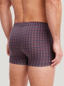 Men model is wearing Boxer brief made of Pima® Cotton in Grey, Patterned from the Grafic Cotton series by CALIDA, Back view