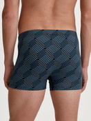 La modella / Il modello Uomo indossa Boxer brief in Cotone di colore Nero, Modello, della serie Grafic Cotton di CALIDA, Vista posteriore