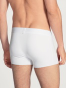 Men model is wearing Boxer brief with elastic waistband made of Modal in White, Unicoloured from the Clean Line series by CALIDA, Back view