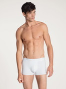 Men model is wearing Boxer brief with elastic waistband made of Modal in White, Unicoloured from the Clean Line series by CALIDA, Outfit, Front view