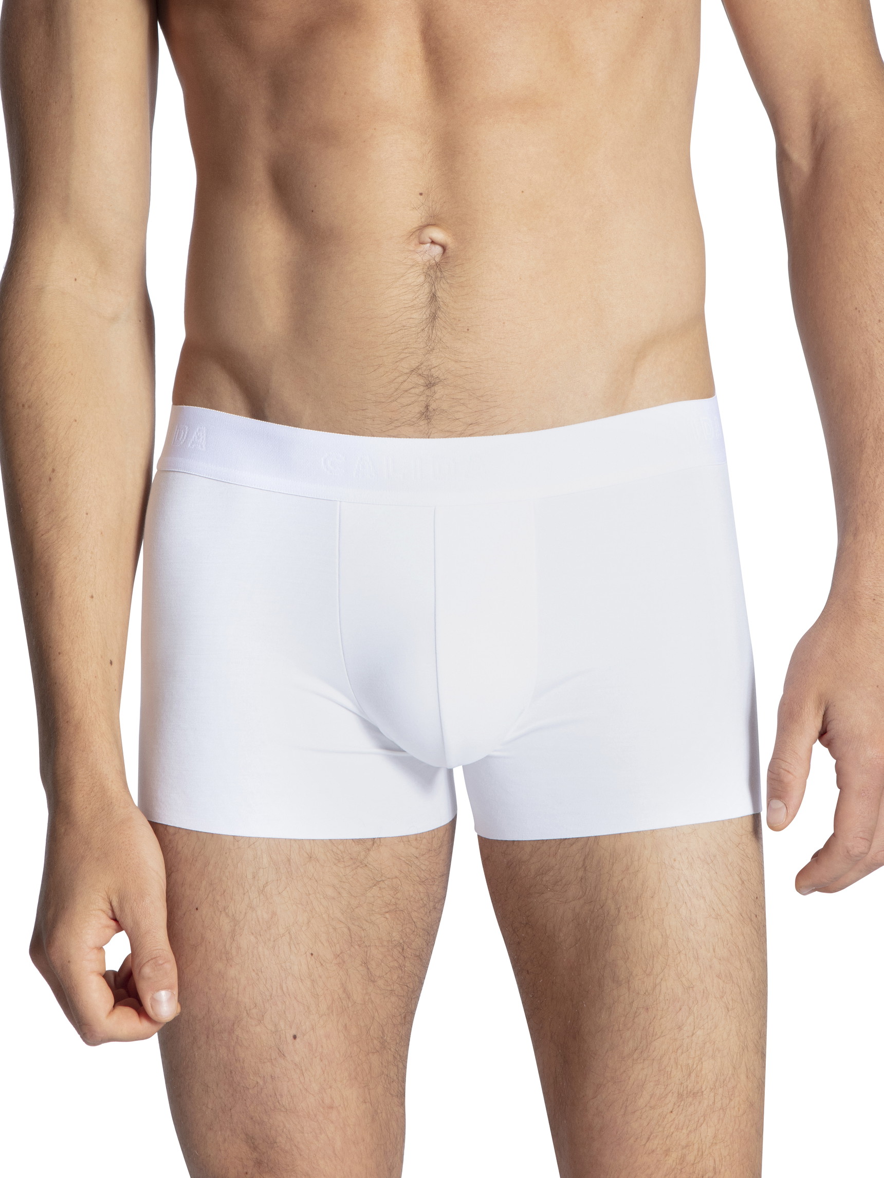 Homme - Boxer brief avec ceinture élastique en Modal de couleur Blanc, Unicolore, de la série Clean Line de CALIDA
