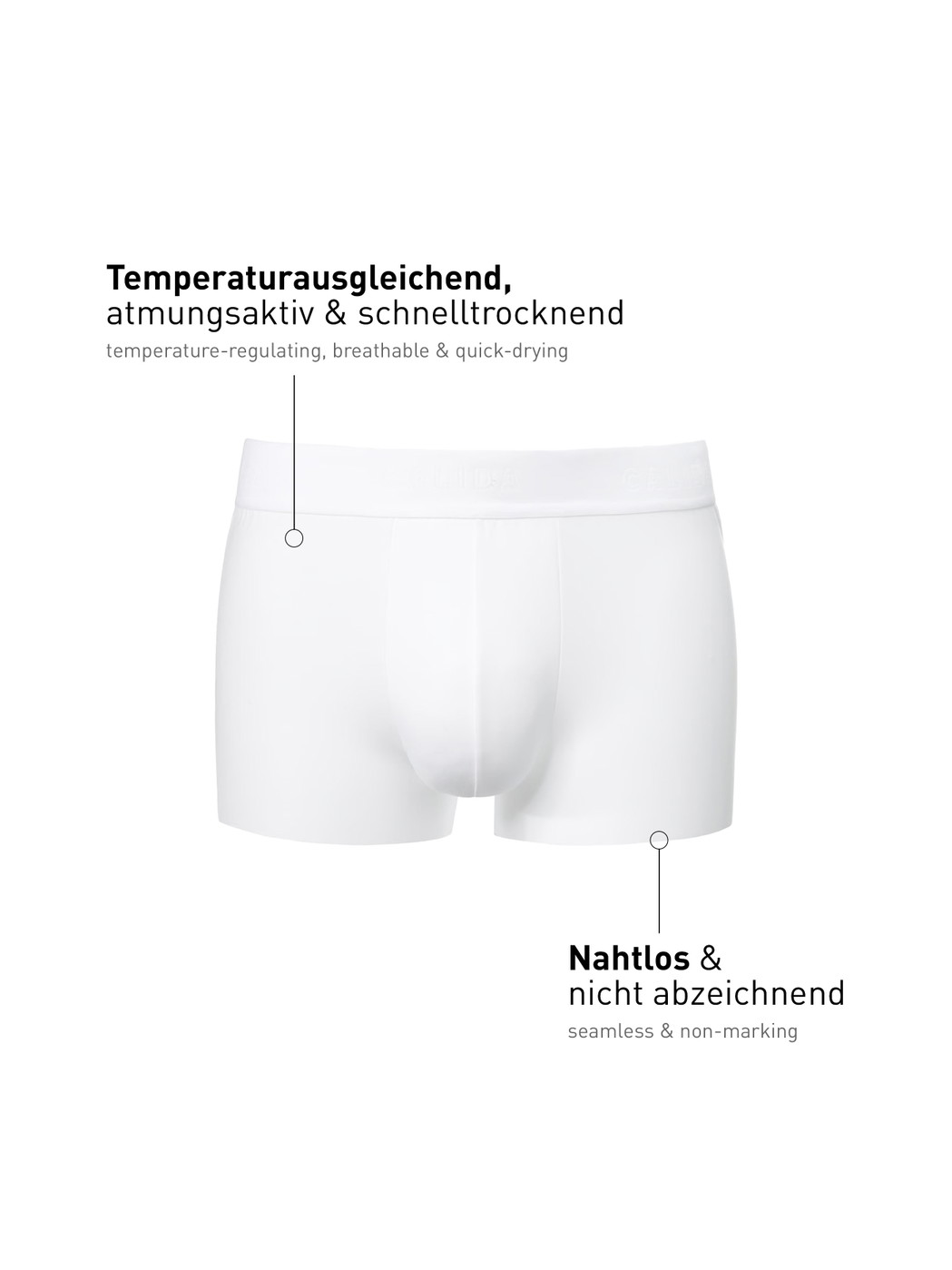 Men - Boxer brief with elastic waistband made of Modal in White, Unicoloured, from the Clean Line series by CALIDA