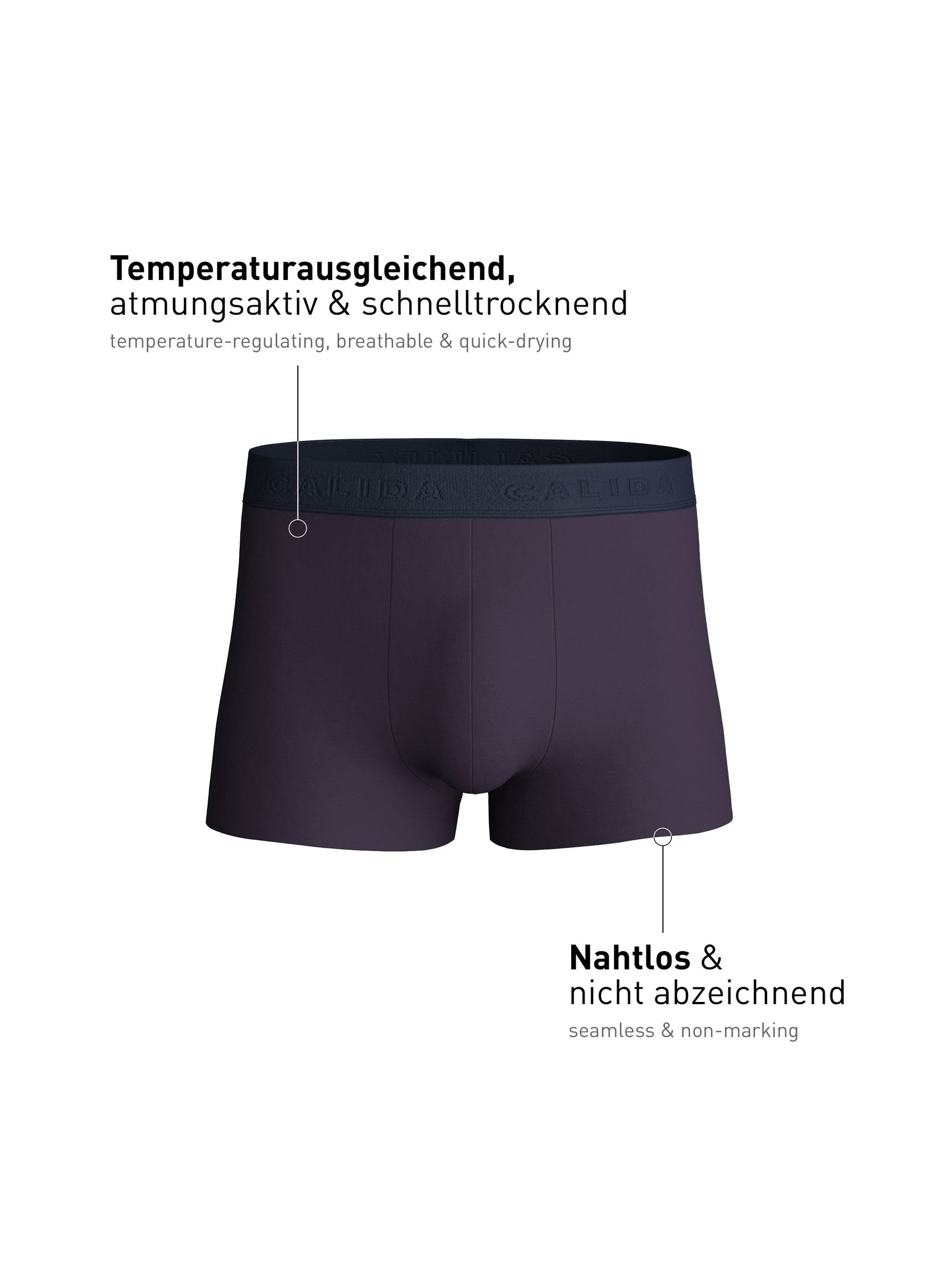 Herren - Boxer Brief mit Softbund aus TENCEL™ in Blau, Einfarbig aus Serie Clean Line von CALIDA