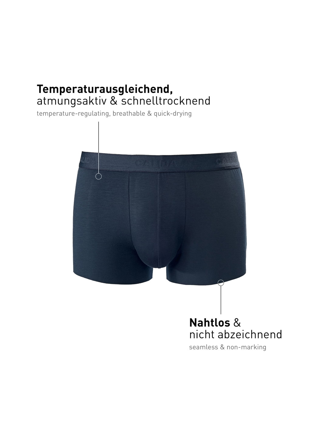 Herren - Boxer Brief mit Softbund aus Modal in Blau, Einfarbig aus Serie Clean Line von CALIDA