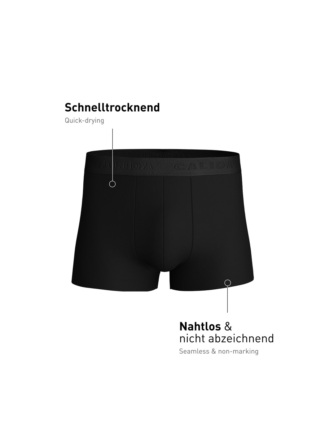 Men - Boxer brief with elastic waistband made of Modal in Black, Unicoloured, from the Clean Line series by CALIDA