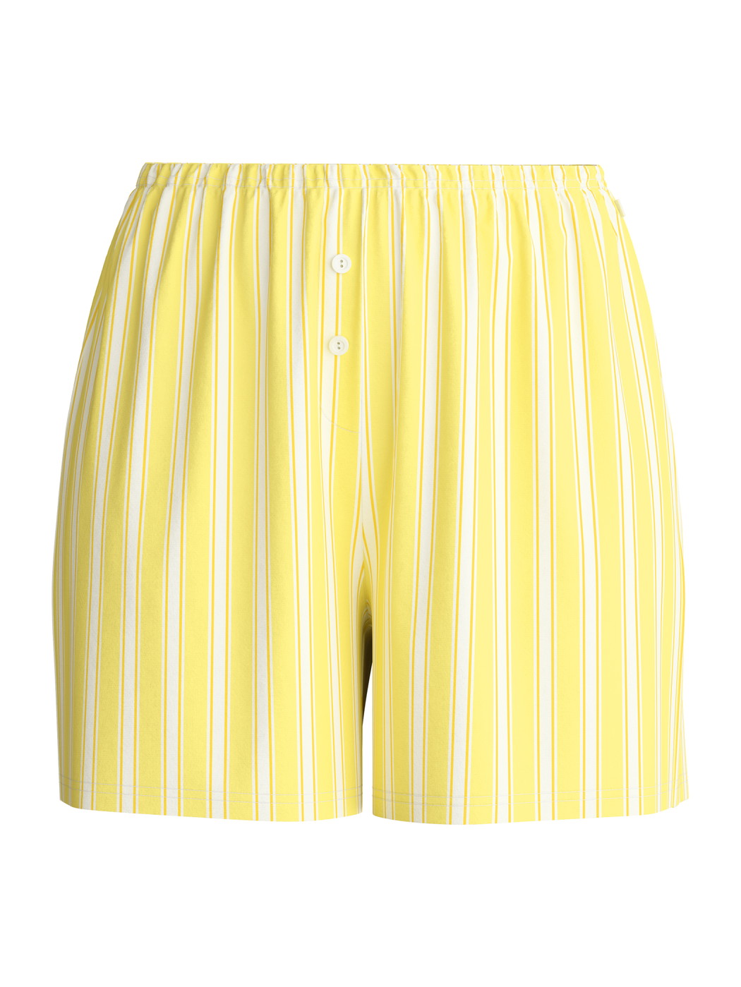 Damen - Kurze Pyjamahose aus 100% Baumwolle in Gelb, Gestreift aus Serie Favourites Ocean von CALIDA