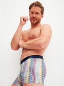 La modella / Il modello Uomo indossa Boxer brief in Cotone di colore Blu, Modello, della serie Cotton Code Design di CALIDA, Immagine aggiuntiva