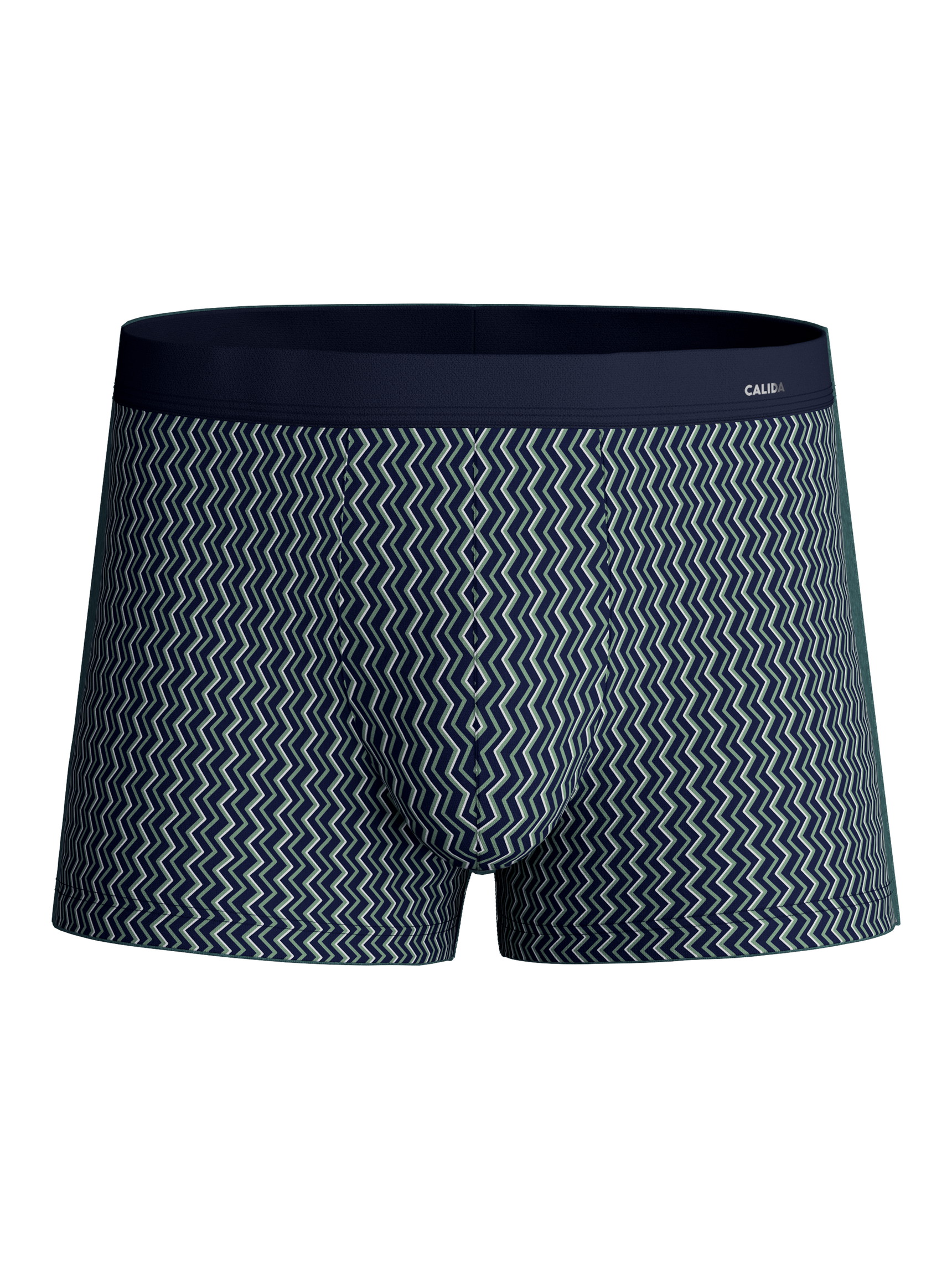 Herren - Boxer Brief mit Softgummibund aus Baumwolle in Grün, Gemustert aus Serie Cotton Code Design von CALIDA