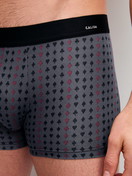 Men model is wearing Boxer brief made of Cotton in Grey, Patterned from the Cotton Code Design series by CALIDA, Detail