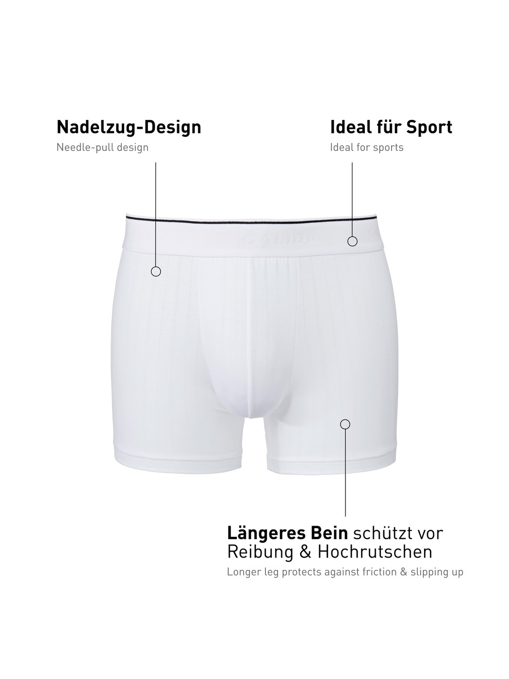 Uomo - Boxer brief in Cotone di colore Bianco, Tinta unita, della serie Pure & Style di CALIDA