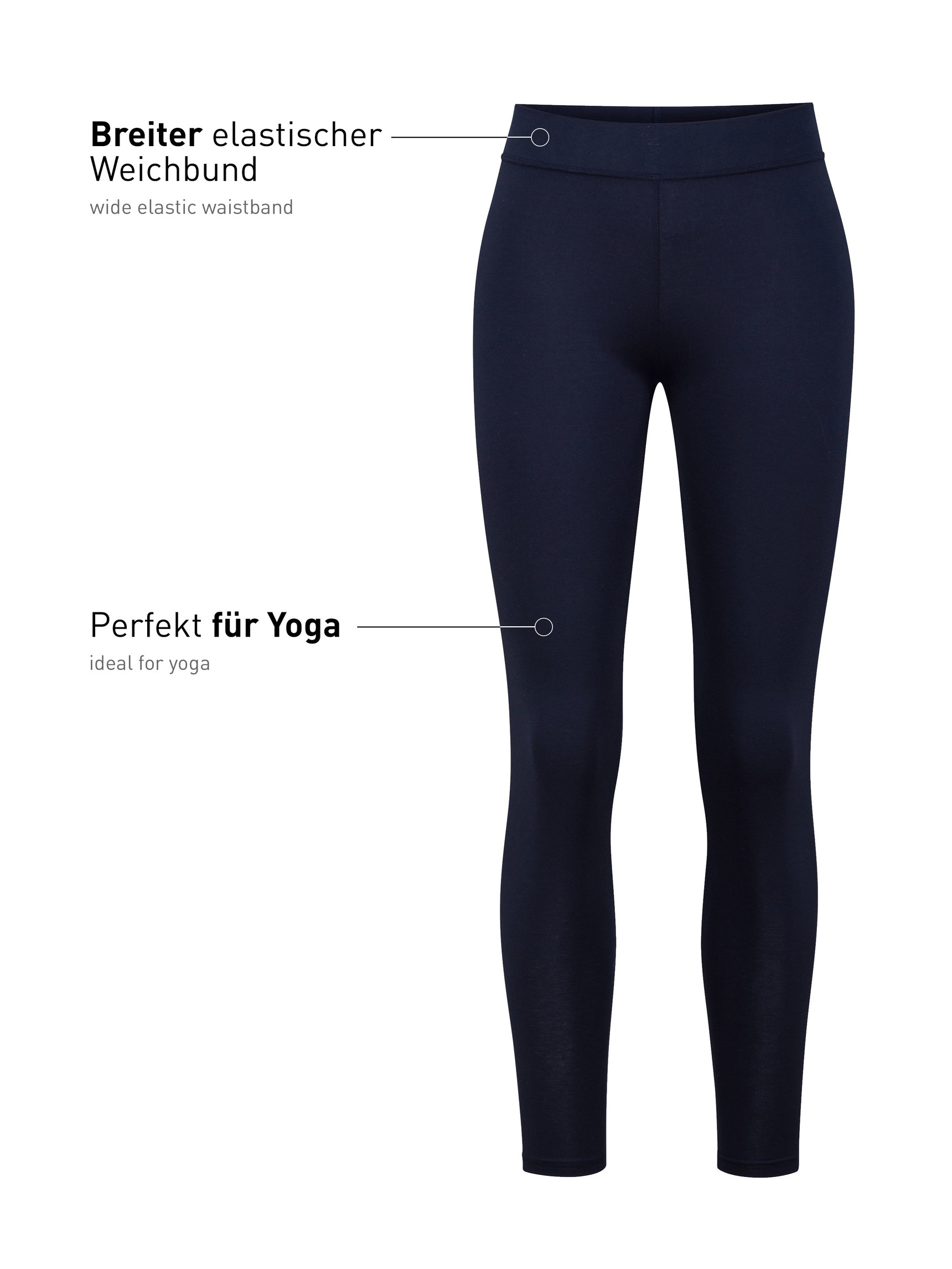 Femme - Leggings en Coton de couleur Bleu, Unicolore, de la série Elastic de CALIDA