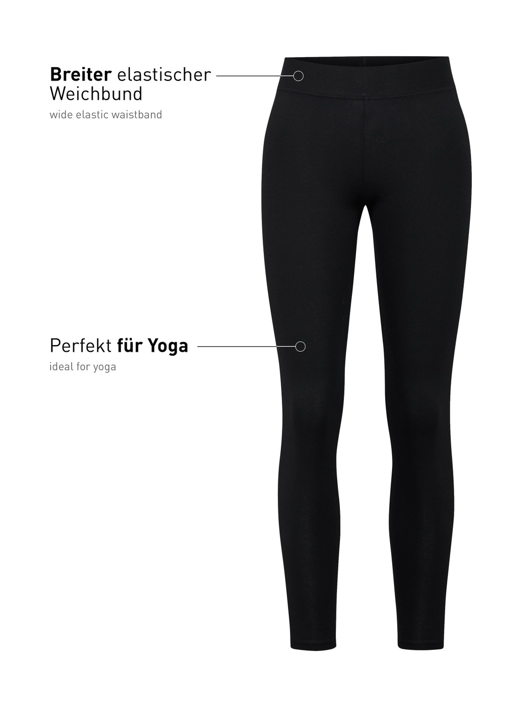 Women - Leggings made of Cotton in Black, Unicoloured, from the Elastic series by CALIDA