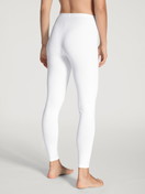 Women model is wearing Leggings made of Cotton in White, Unicoloured from the Natural Comfort series by CALIDA, Back view