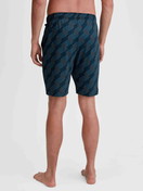 Men model is wearing Bermudas made of 100% Cotton in Black, Patterned from the RMX Sleep Leisure series by CALIDA, Back view