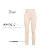 Femme - Legging en laine et soie en Swiss+Cotton de couleur Beige, Unicolore, de la série True Confidence de CALIDA