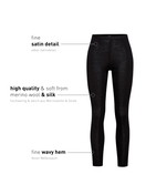 Femme - Legging en laine et soie en Swiss+Cotton de couleur Noir, Unicolore, de la série True Confidence de CALIDA