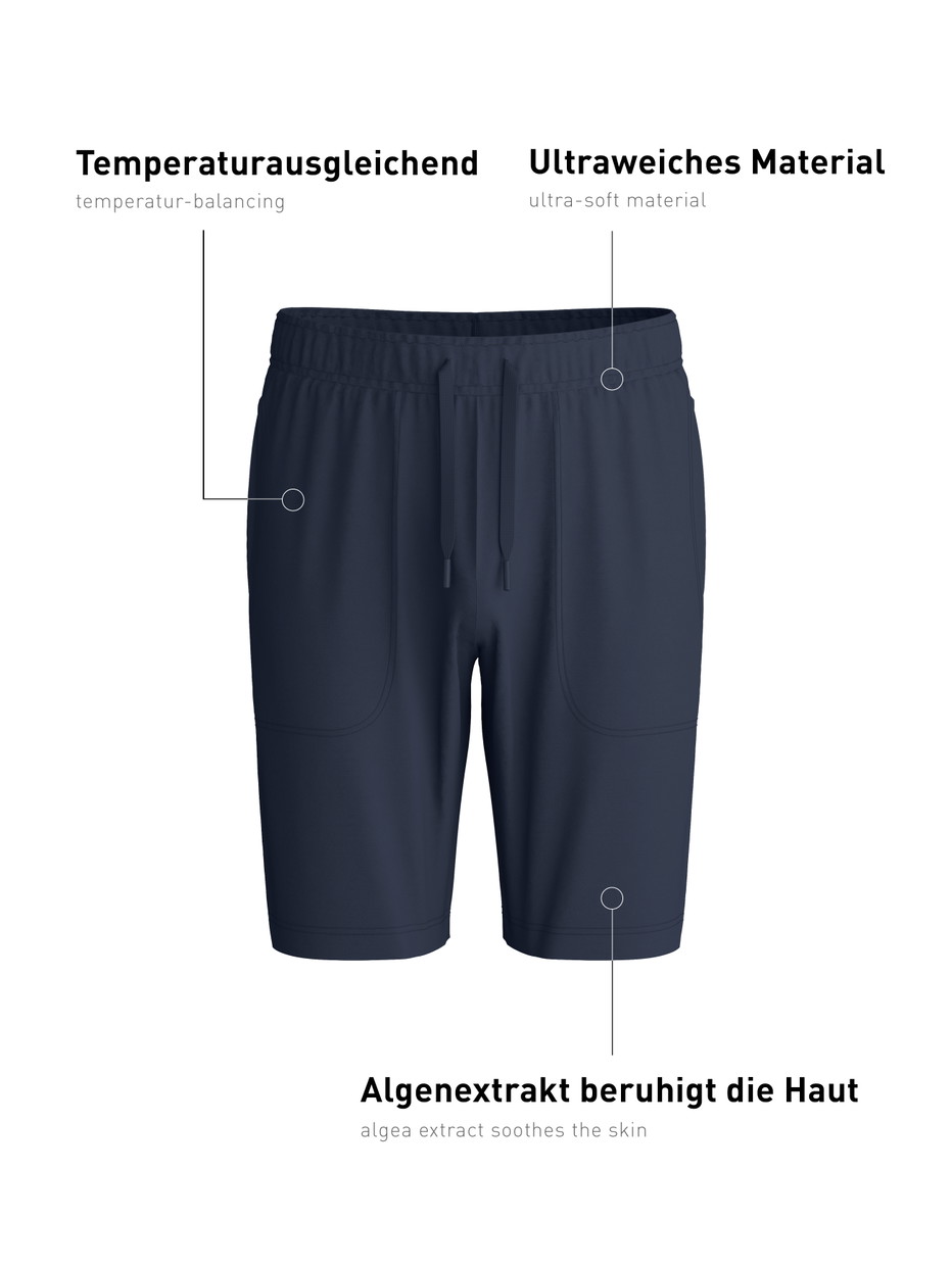 Herren - Bermudas aus Modal in Blau, Einfarbig aus Serie DSW Balancing von CALIDA