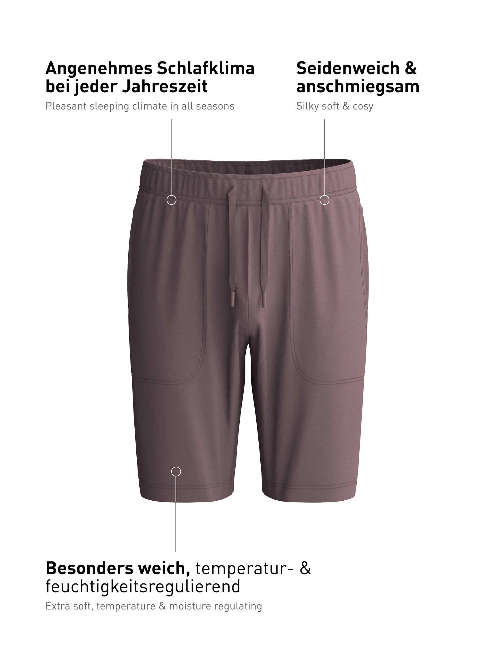 Herren - Bermudas aus Modal in Braun, Einfarbig aus Serie DSW Balancing von CALIDA