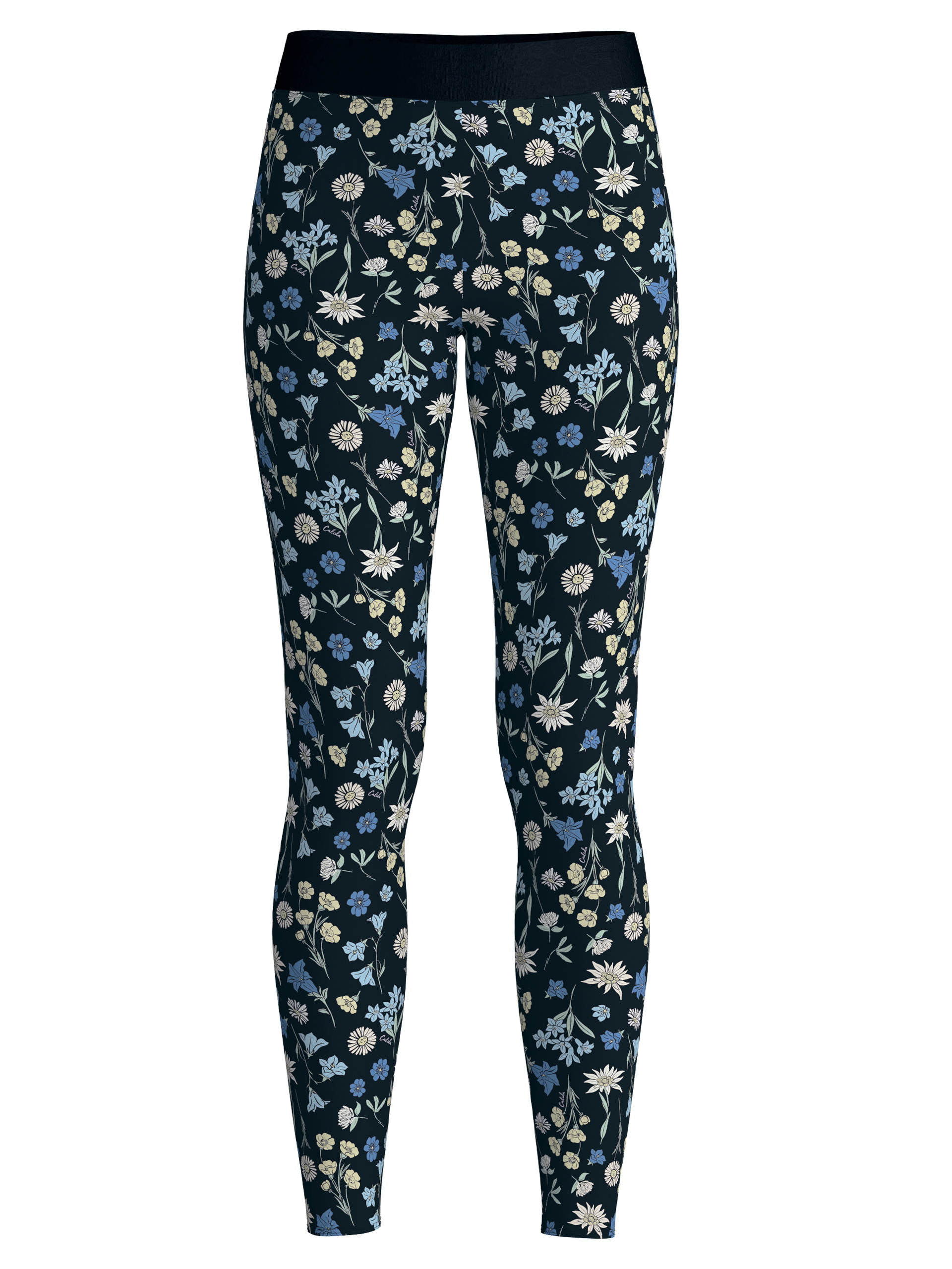 Damen - Leggings mit Softbund aus Baumwolle in Schwarz, Floral aus Serie Elastic Trend von CALIDA