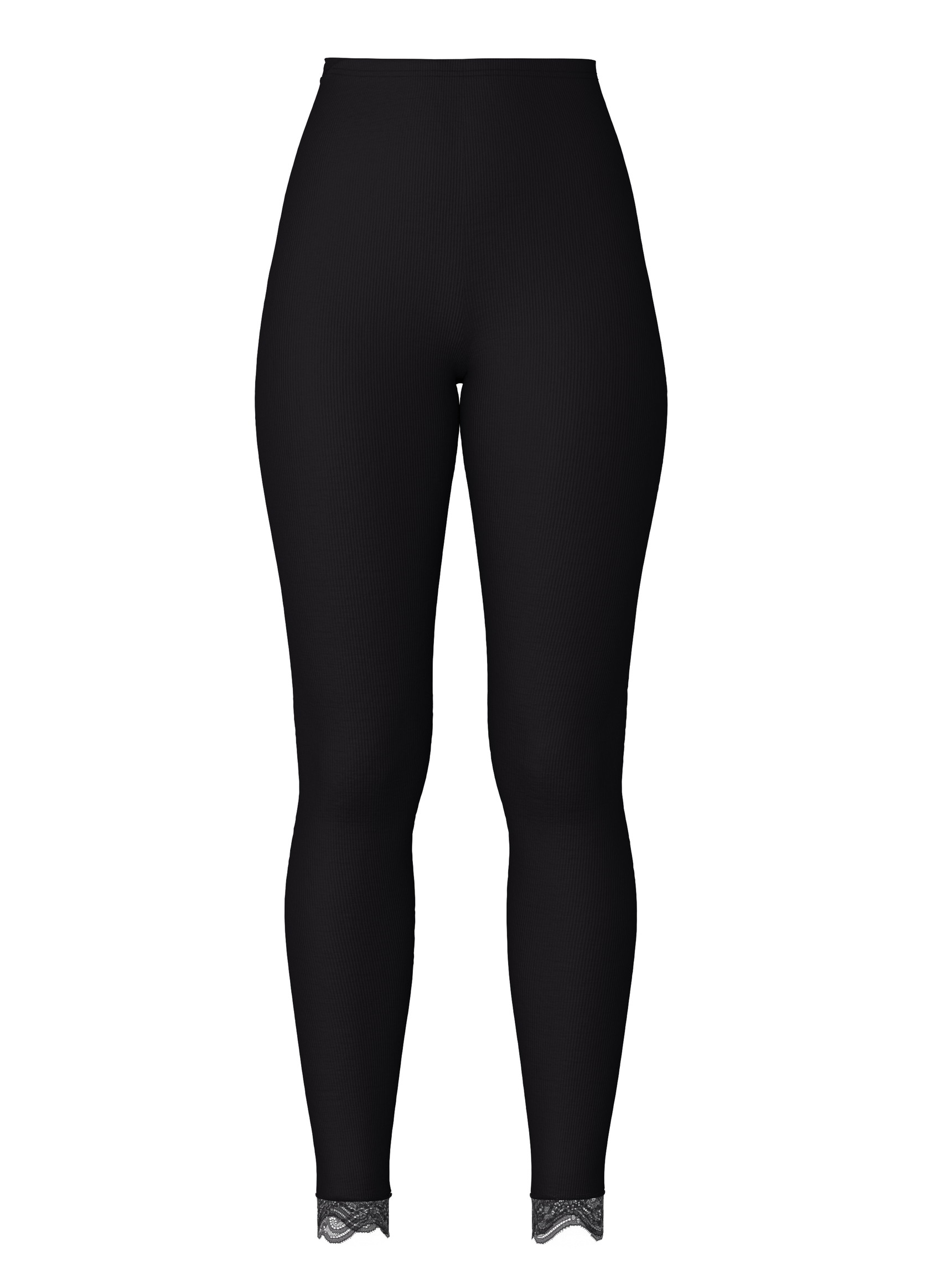 Damen - Leggings aus Wolle in Schwarz, Spitze aus Serie Richesse Lace von CALIDA