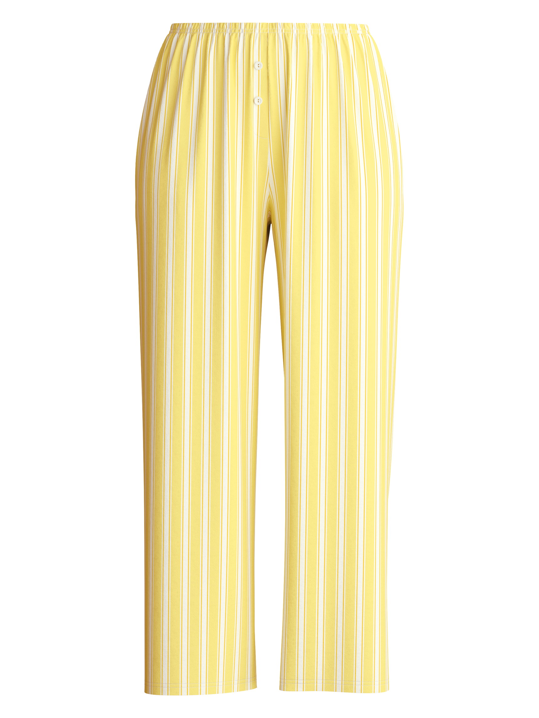 Women - 7/8 pyjama trousers made of 100% Cotton in Yellow, Striped, from the Favourites Ocean series by CALIDA