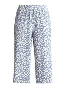 Damen - 3/4-Pyjamahose aus 100% Baumwolle in Blau, Floral aus Serie Sleep Over M&M von CALIDA