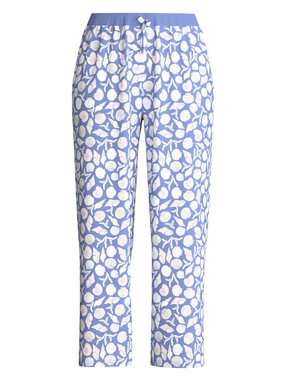 Damen - 7/8-Pyjamahose aus 100% Baumwolle in Blau, Floral aus Serie Favourites Ocean von CALIDA