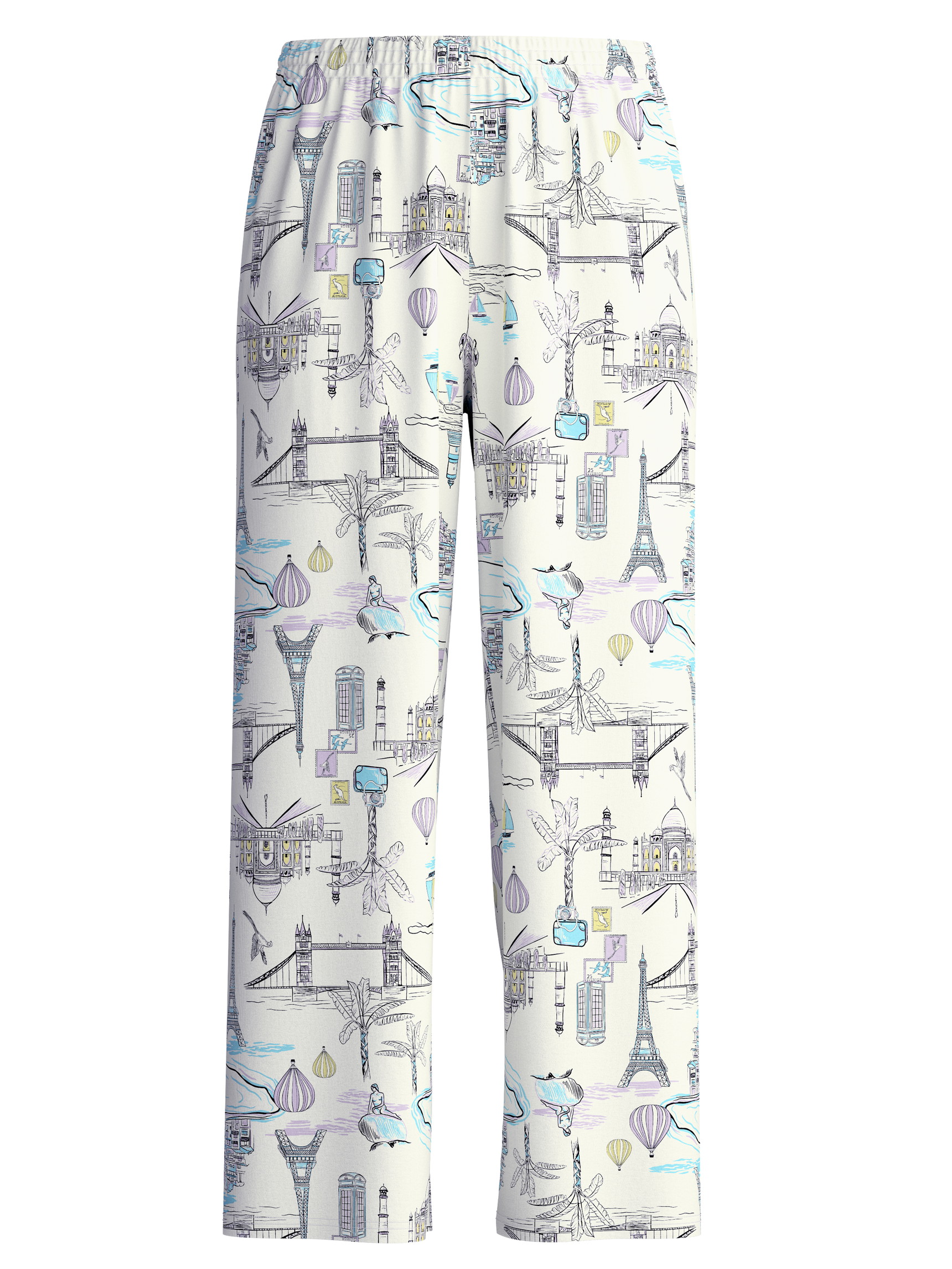 Women - 7/8 Pyjama bottom made of 100% Cotton in White, Patterned, from the Favourites Journey series by CALIDA