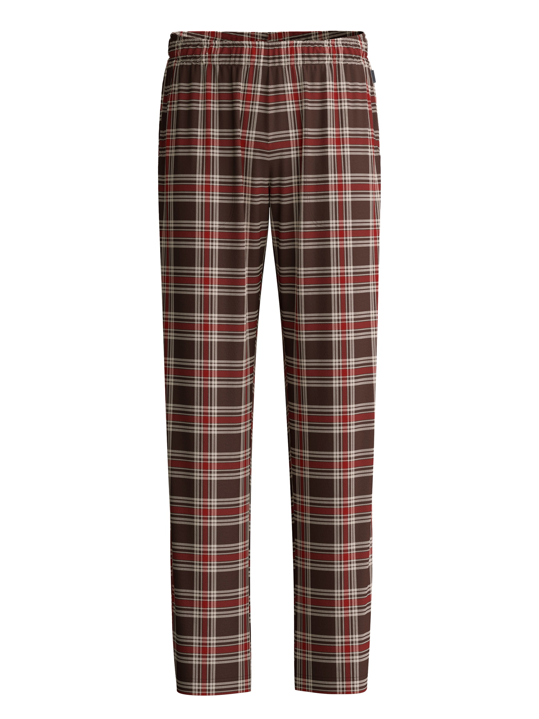 Uomo - Pantaloni in flanella con tasche laterali in Cotone di colore Marrone, A scacchi, della serie RMX Flannel Mood di CALIDA