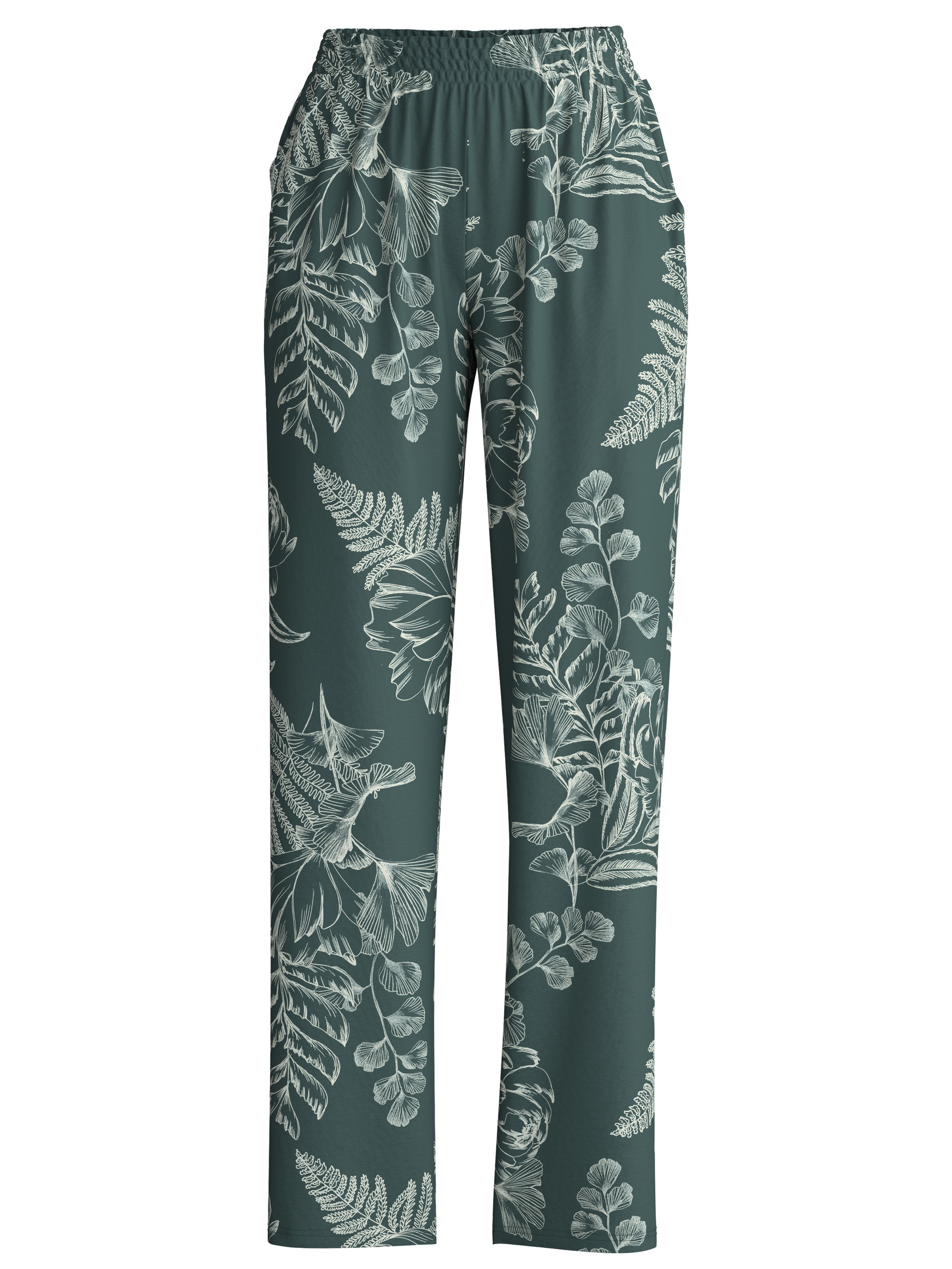 Women - Pyjama bottom made of Cotton in Green, Floral, from the Favourites Botanic series by CALIDA